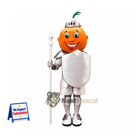 Orange Head Knight Mascot Costume Orange Head Knight Mascot Costume