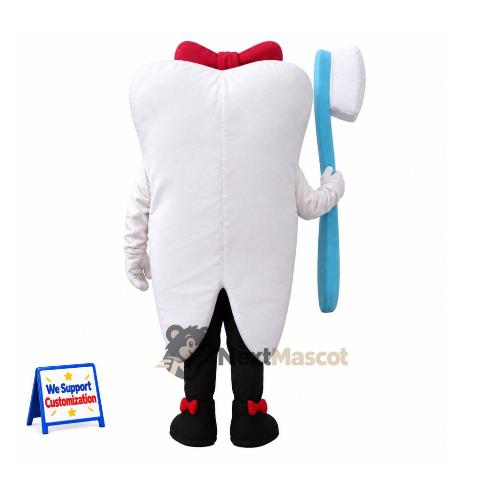 Tooth Mascot Costume - Pink Bow Tooth Mascot Costume - Pink Bow