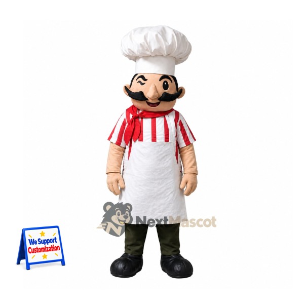 Chef Mascot Costume - Striped Shirt