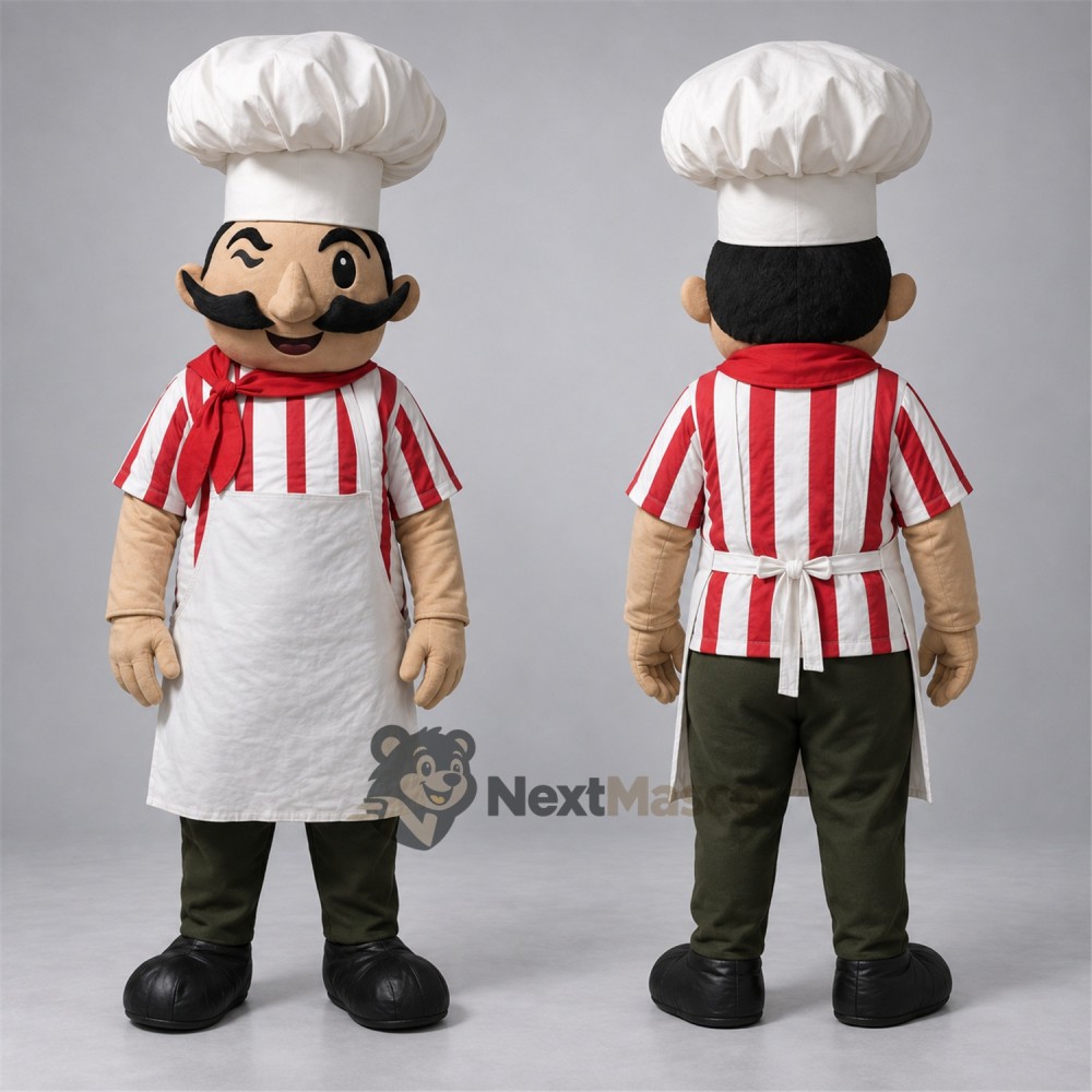 Chef Mascot Costume - Striped Shirt Chef Mascot Costume - Striped Shirt