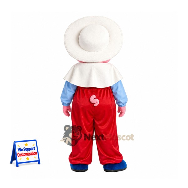 Pig Mascot Costume - Red Overalls for School Events Pig Mascot Costume - Red Overalls for School Events