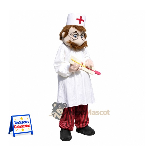 Doctor Mascot Costume - White Coat and Syringe