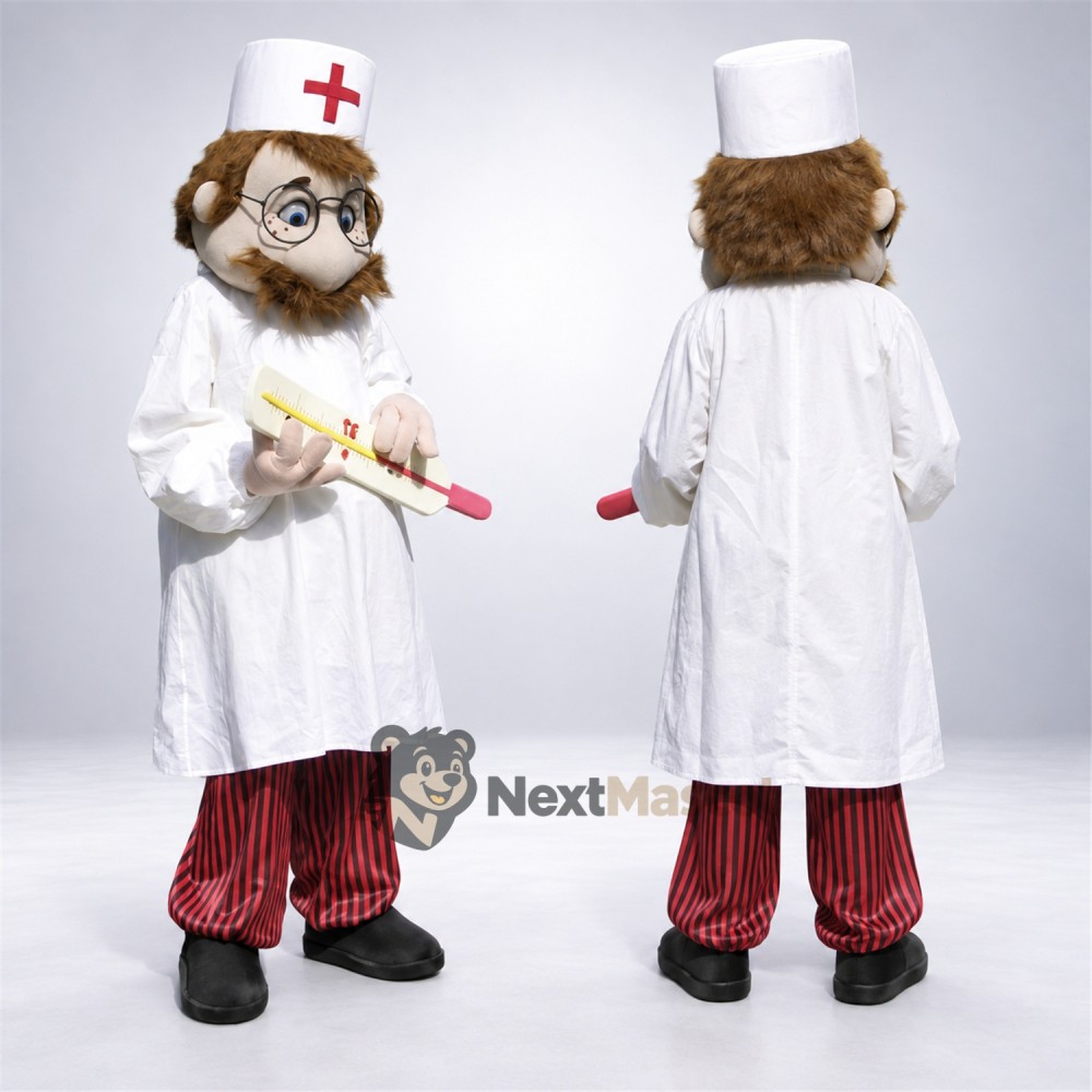 Doctor Mascot Costume - White Coat and Syringe Doctor Mascot Costume - White Coat and Syringe