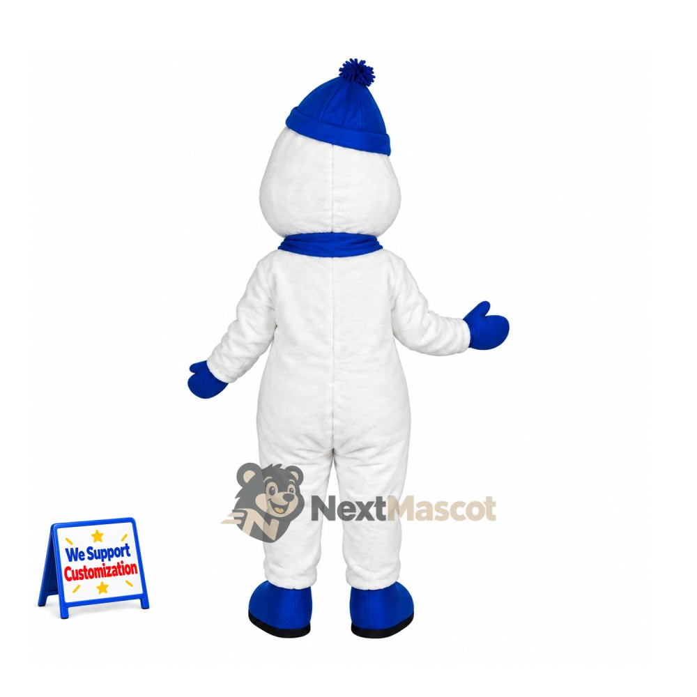 Snowman Mascot Costume - Blue Hat Snowman Mascot Costume - Blue Hat