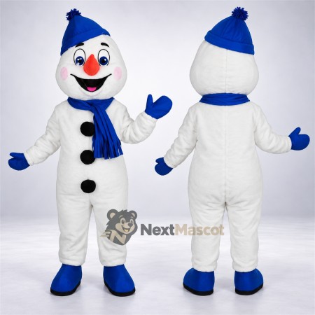 Snowman Mascot Costume - Blue Hat Snowman Mascot Costume - Blue Hat