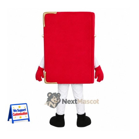 Book Mascot Costume - Red, Glasses Book Mascot Costume - Red, Glasses
