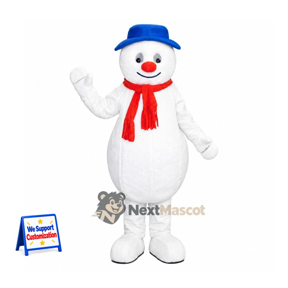 Snowman Mascot Costume - Red Scarf Snowman Mascot Costume - Red Scarf