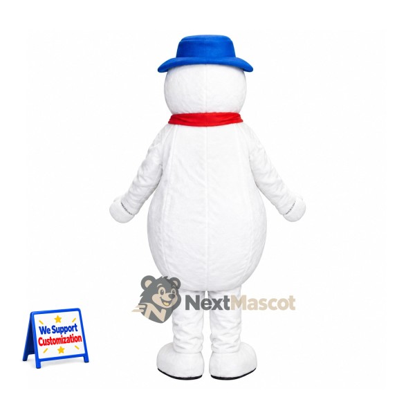 Snowman Mascot Costume - Red Scarf