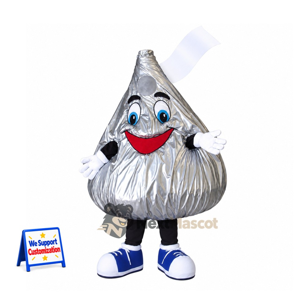Foil Wrapped Chocolate Mascot Costume Foil Wrapped Chocolate Mascot Costume