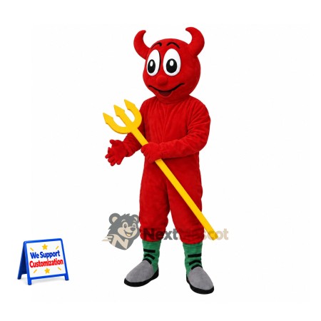 Devil Mascot Costume - Red, Trident Devil Mascot Costume - Red, Trident