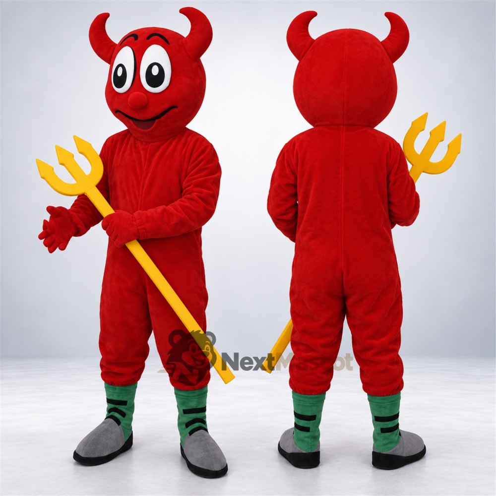 Devil Mascot Costume - Red, Trident Devil Mascot Costume - Red, Trident