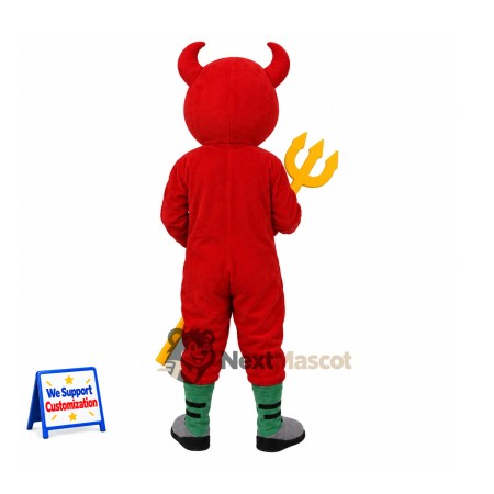 Devil Mascot Costume - Red, Trident Devil Mascot Costume - Red, Trident