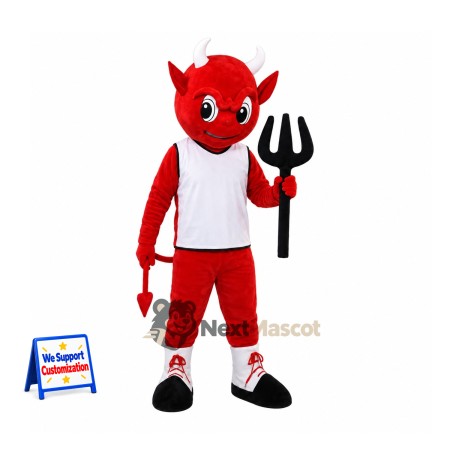 Devil Mascot Costume - Red, White Shirt Devil Mascot Costume - Red, White Shirt