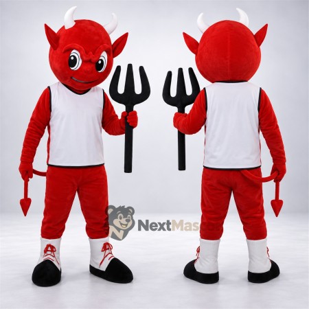 Devil Mascot Costume - Red, White Shirt Devil Mascot Costume - Red, White Shirt