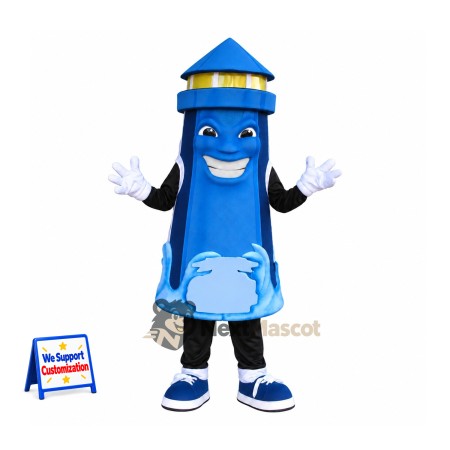 Crayon Mascot Costume - Blue Crayon Mascot Costume - Blue