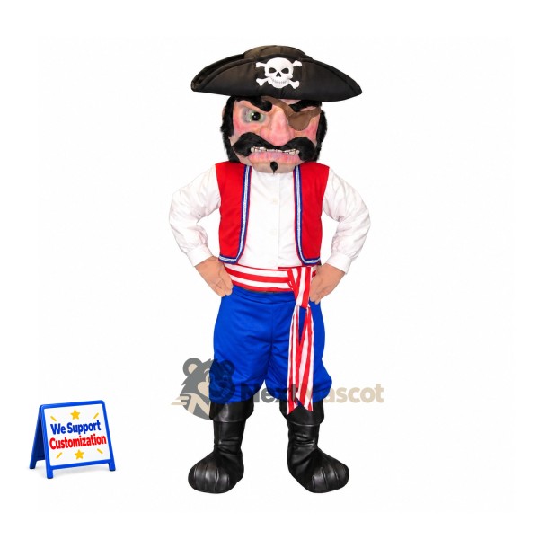 Pirate Mascot Costume - Red Vest for Parades