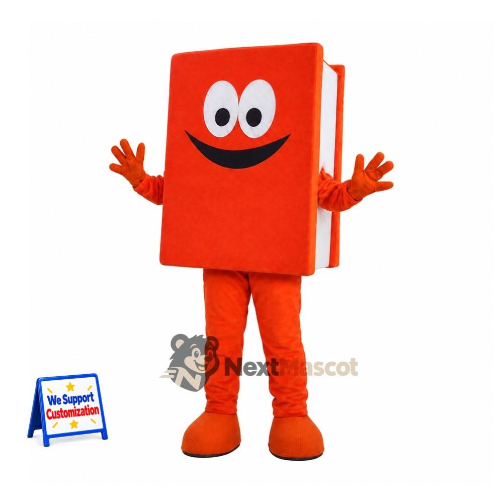 Book Mascot Costume - Orange for Parades Book Mascot Costume - Orange for Parades