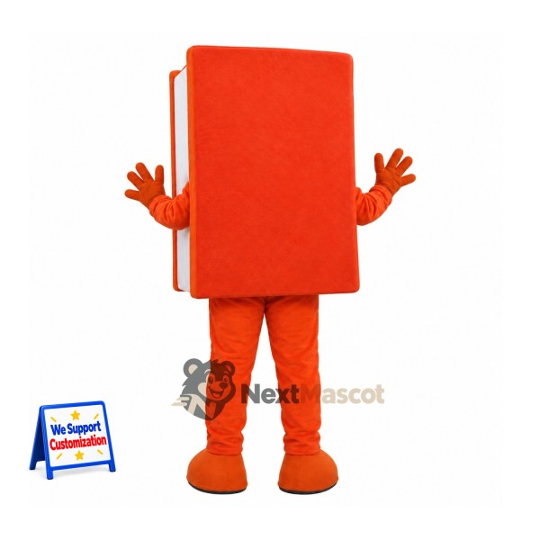 Book Mascot Costume - Orange for Parades Book Mascot Costume - Orange for Parades