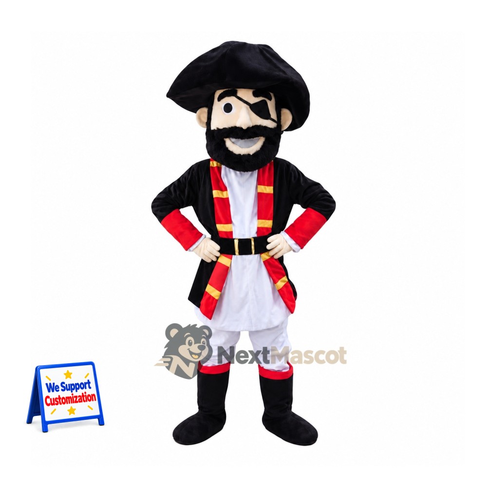 Pirate Captain Mascot Costume - Red Coat