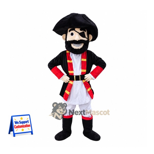 Pirate Captain Mascot Costume - Red Coat