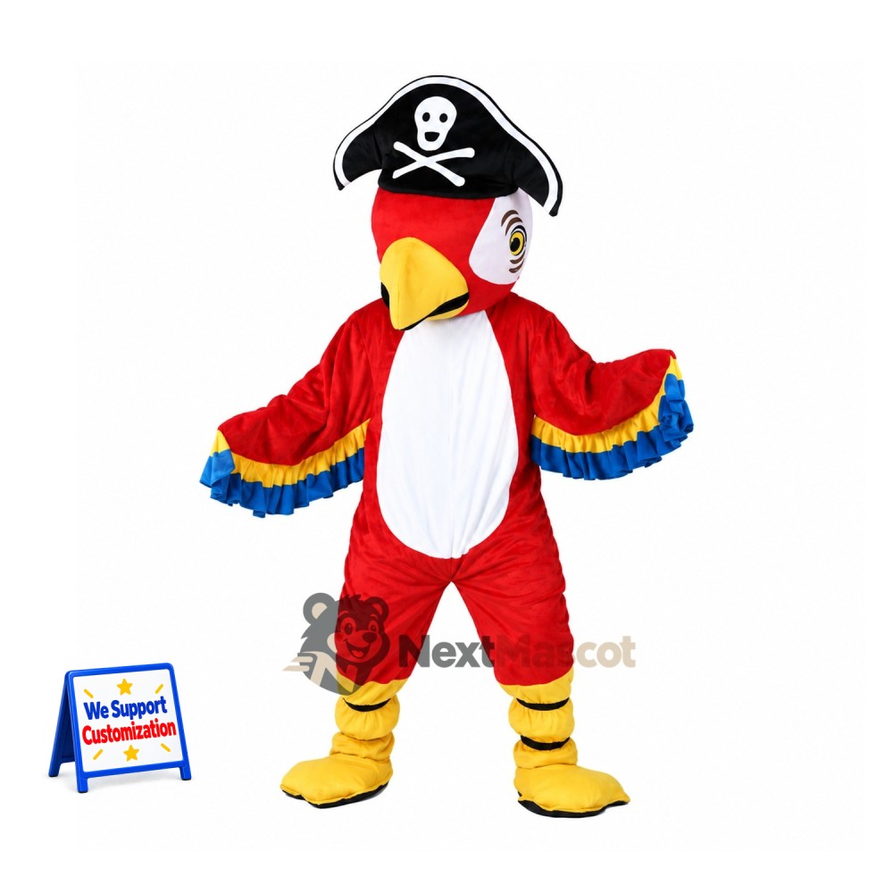 Parrot Mascot Costume - Pirate Style for Community Events Parrot Mascot Costume - Pirate Style for Community Events