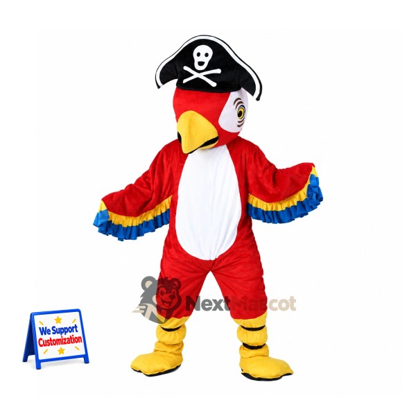 Parrot Mascot Costume - Pirate Style for Community Events