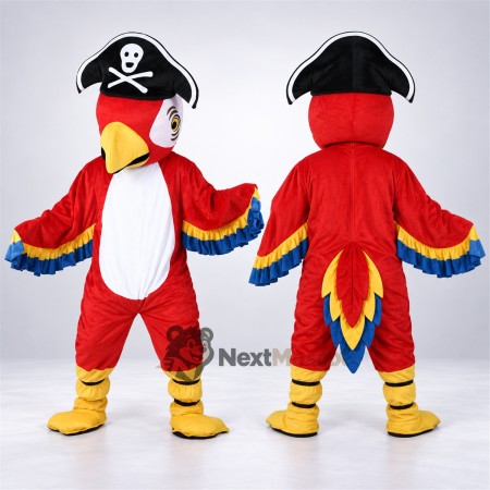 Parrot Mascot Costume - Pirate Style for Community Events Parrot Mascot Costume - Pirate Style for Community Events