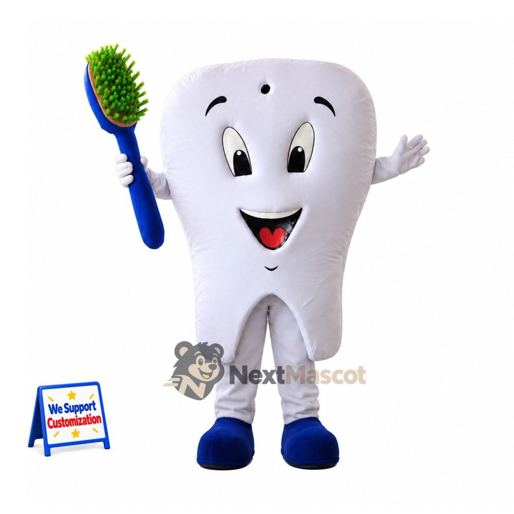 Tooth Mascot Costume - Toothbrush for Parades Tooth Mascot Costume - Toothbrush for Parades
