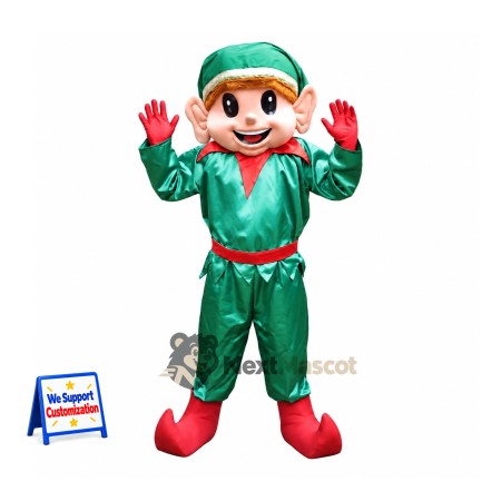 Christmas Elf Mascot Costume - Green Outfit for Christmas Events Christmas Elf Mascot Costume - Green Outfit for Christmas Events