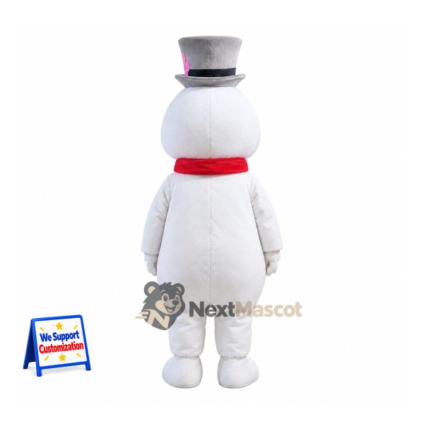 Snowman Mascot Costume - Silver Hat for Christmas Events Snowman Mascot Costume - Silver Hat for Christmas Events