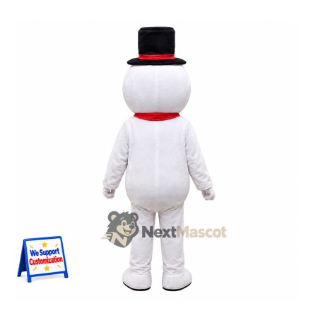 Snowman Mascot Costume - Black Hat for Christmas Events Snowman Mascot Costume - Black Hat for Christmas Events