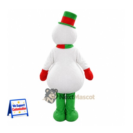 Snowman Mascot Costume - Green Boots for Christmas Events Snowman Mascot Costume - Green Boots for Christmas Events