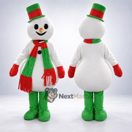 Snowman Mascot Costume - Green Boots for Christmas Events Snowman Mascot Costume - Green Boots for Christmas Events
