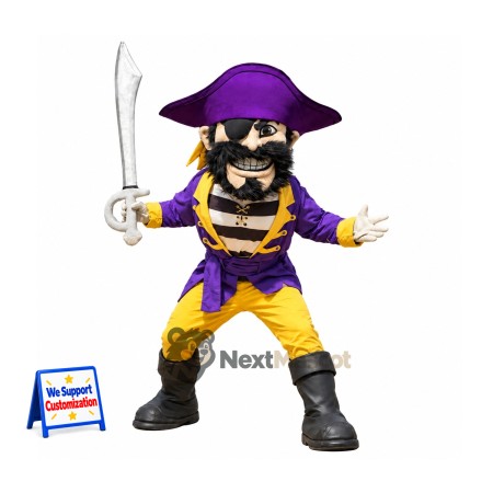 Pirate Mascot Costume - Purple Coat Pirate Mascot Costume - Purple Coat