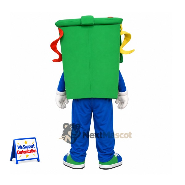 Gift Box Mascot Costume - Green Gift Box Mascot Costume - Green