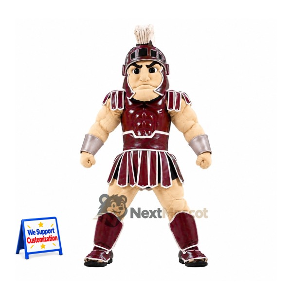 Spartan Warrior Mascot Costume - Burgundy
