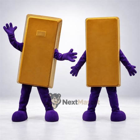 Gold Bar Mascot Costume - Purple Arms and Legs Gold Bar Mascot Costume - Purple Arms and Legs
