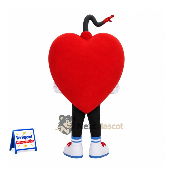 Heart Mascot Costume - Red, White Gloves and Sneakers Heart Mascot Costume - Red, White Gloves and Sneakers