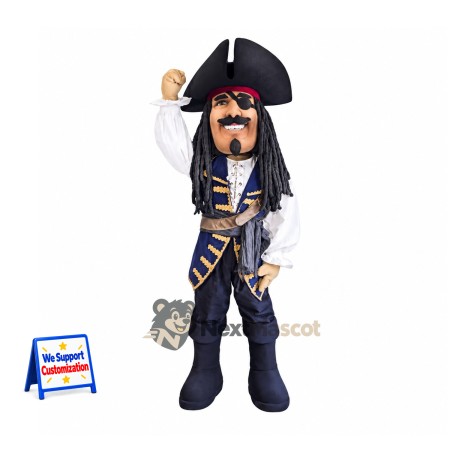 Pirate Captain Mascot Costume - Navy Coat Pirate Captain Mascot Costume - Navy Coat