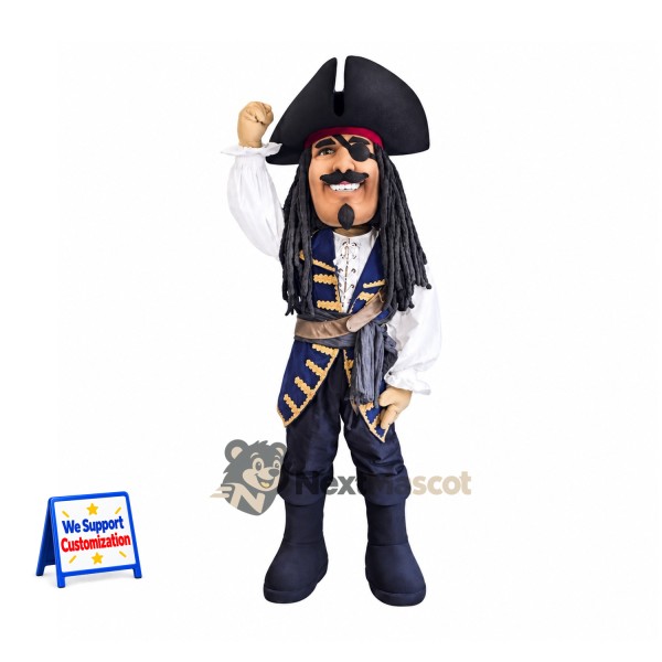 Pirate Captain Mascot Costume - Navy Coat