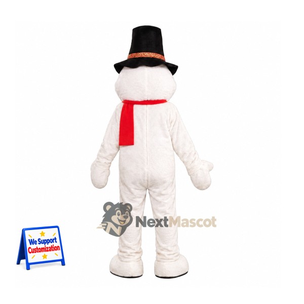 Snowman Mascot Costume - Black Hat for Christmas Parties Snowman Mascot Costume - Black Hat for Christmas Parties