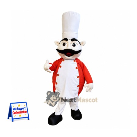 Chef Mascot Costume - White Hat Chef Mascot Costume - White Hat