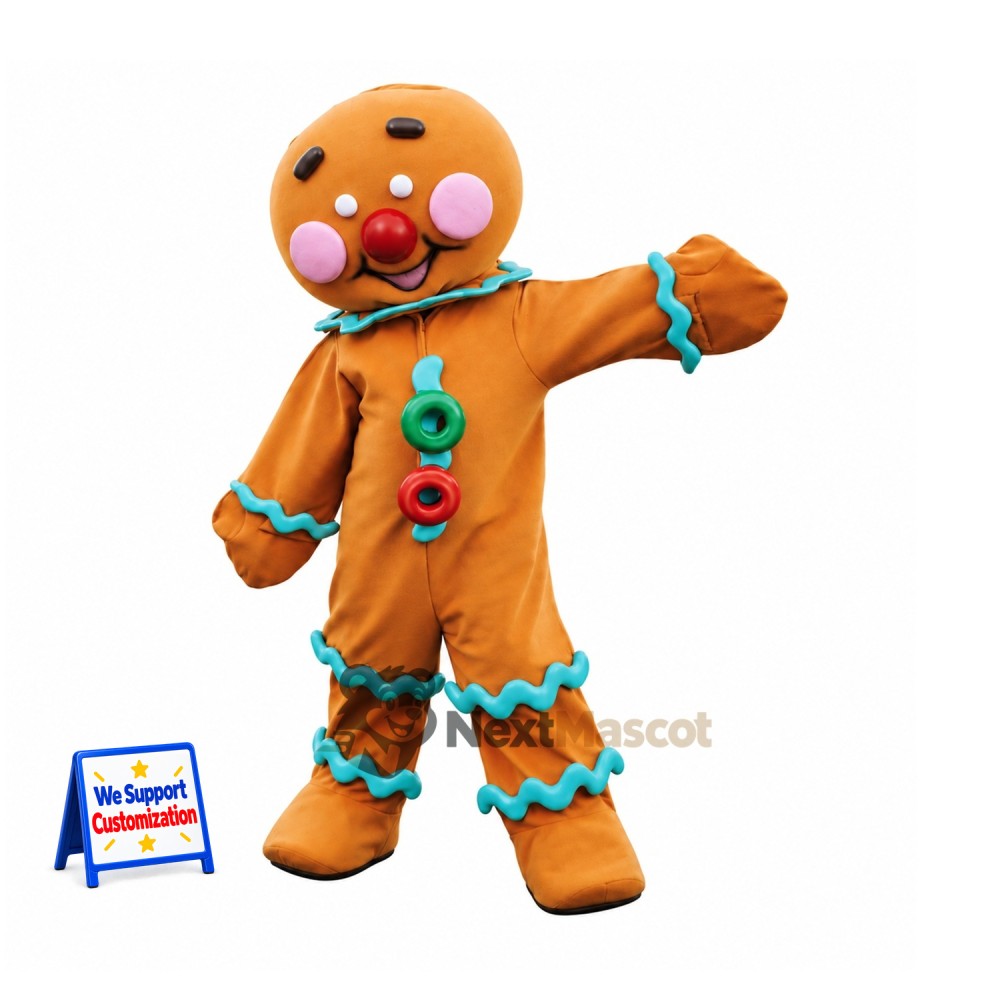 Gingerbread Man Mascot Costume Gingerbread Man Mascot Costume