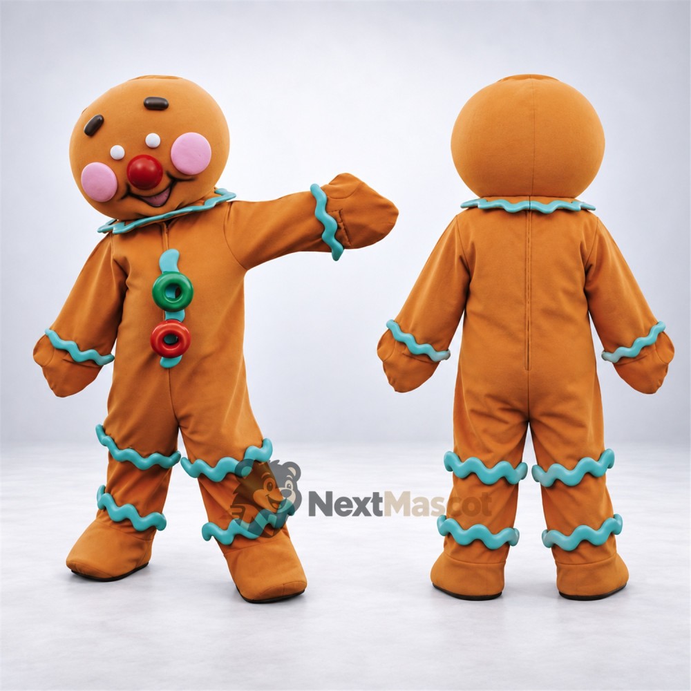 Gingerbread Man Mascot Costume Gingerbread Man Mascot Costume