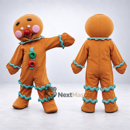 Gingerbread Man Mascot Costume Gingerbread Man Mascot Costume