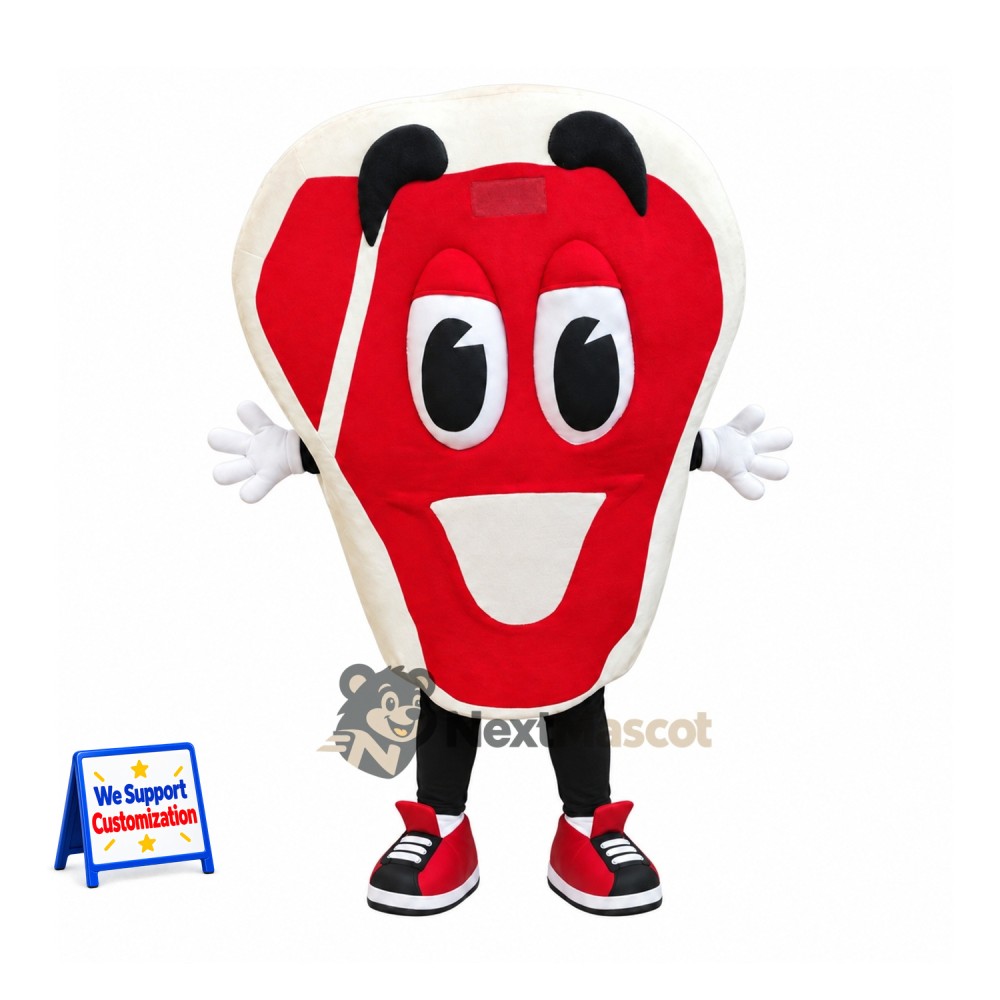 Steak Mascot Costume for Food Festivals Steak Mascot Costume for Food Festivals