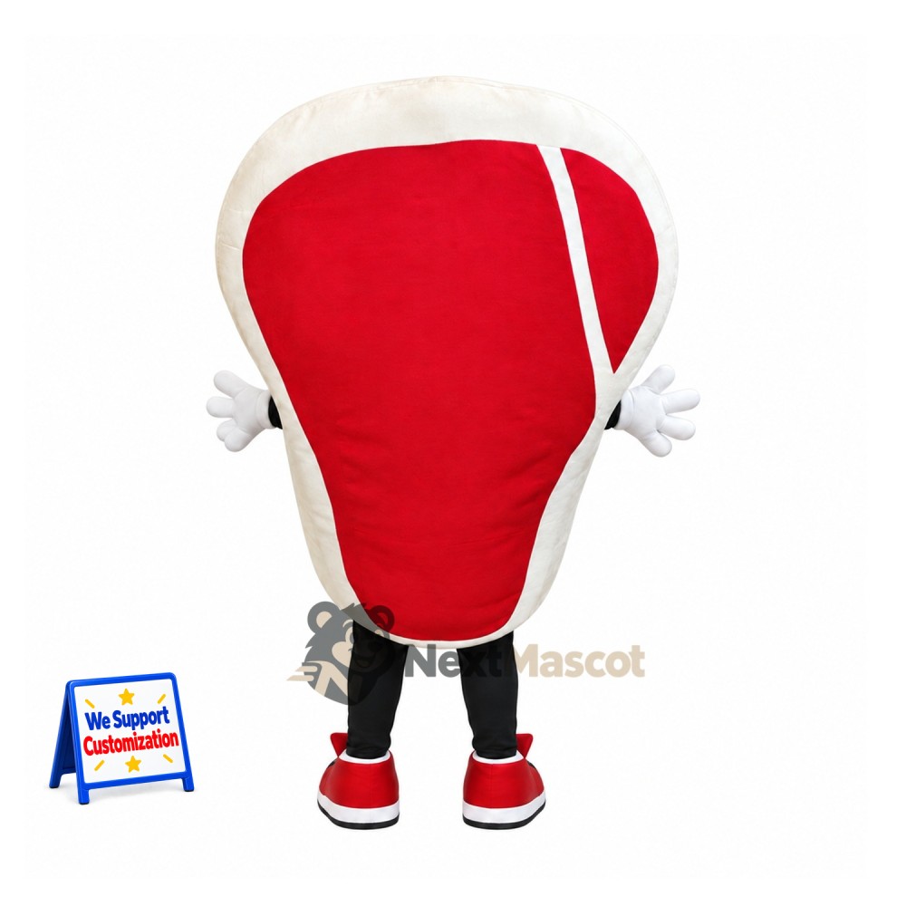 Steak Mascot Costume for Food Festivals Steak Mascot Costume for Food Festivals
