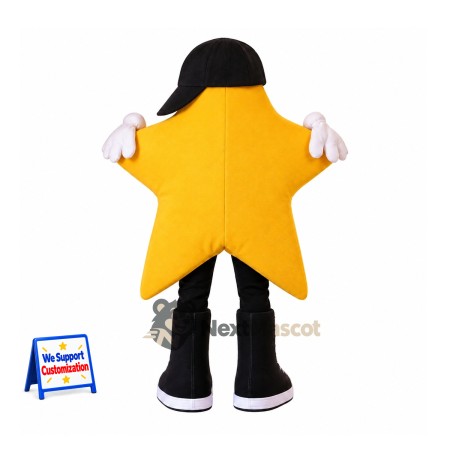 Star Mascot Costume - Yellow, Top Hat Star Mascot Costume - Yellow, Top Hat