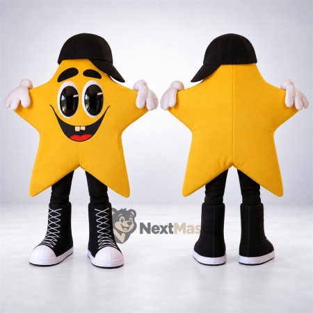 Star Mascot Costume - Yellow, Top Hat Star Mascot Costume - Yellow, Top Hat