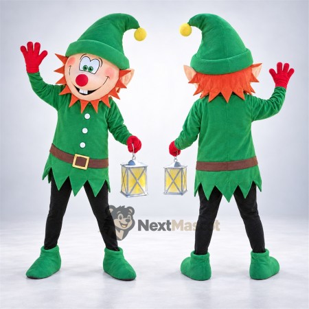 Christmas Elf Mascot Costume - Lantern Christmas Elf Mascot Costume - Lantern